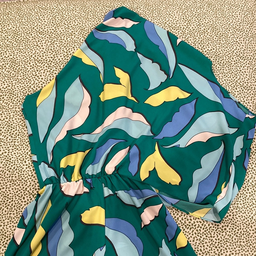 Printed one shoulder romper